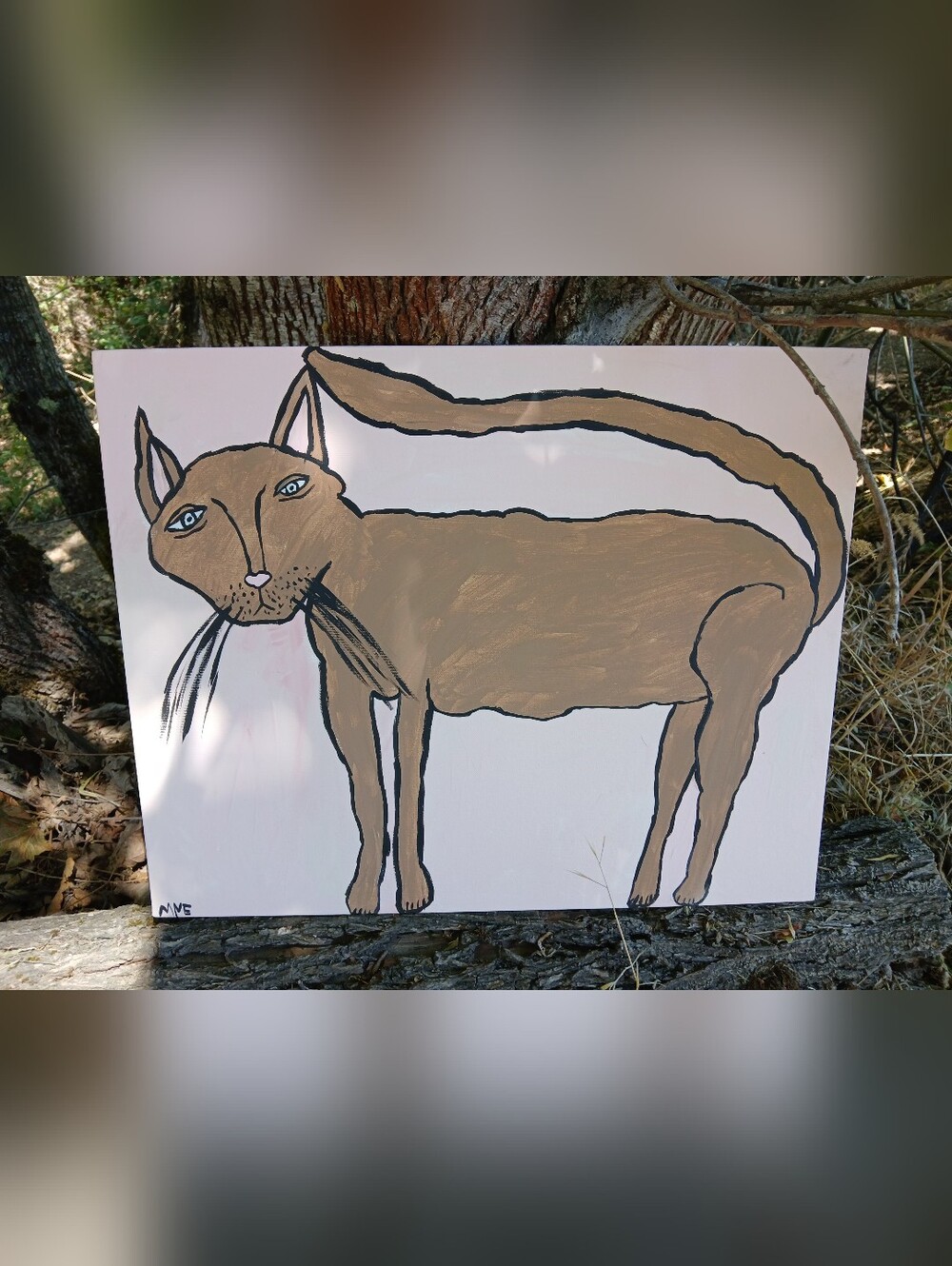 Cat Painting Folk Art